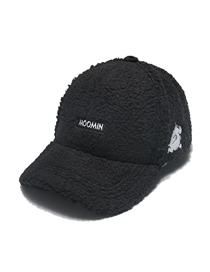 Fashion Black Lamb Wool Warm Plush Baseball Cap