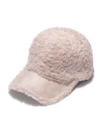 Fashion Pink Warm Lamb Plush Solid Color Baseball Cap