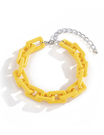 Fashion Yellow Clasp Chain Tassel Acrylic Necklace