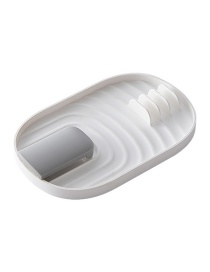 Fashion White Folding Pot Cover And Spatula Integrated Shelf