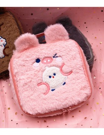 Fashion Pink Didaxiong Square Plush Cosmetic Bag