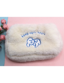 Fashion White-puppy Plush Cloud Smiley Bear Cosmetic Bag