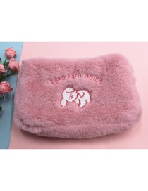 Fashion Pink-puppy Plush Cloud Smiley Bear Cosmetic Bag