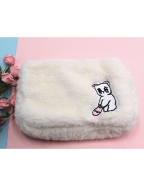 Fashion White Cat Plush Cloud Smiley Bear Cosmetic Bag