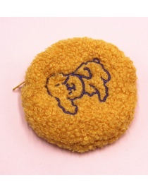 Fashion Crooked Dog-yellow Plush Cloud Smiley Bear Cosmetic Bag