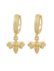 Fashion Golden Copper Bee Stud Earrings