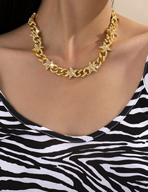 Fashion Golden Diamond Little Star Necklace