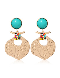 Fashion Color Geometric Metal Beaded Earrings