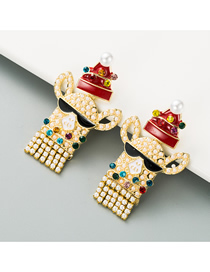 Fashion Golden Christmas Cartoon Golden Pig Earrings