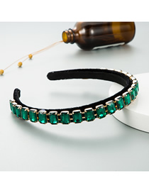 Fashion Green Claw Chain Diamond Colored Fine-rimmed Gold Velvet Headband