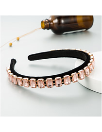 Fashion Pink Claw Chain Diamond-studded Colored Fine-rimmed Gold Velvet Headband