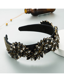 Fashion Black S Shape Color Full Rhinestone Headband