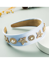 Fashion Lavender Pentagram Round Pearl Alloy Diamond Headband