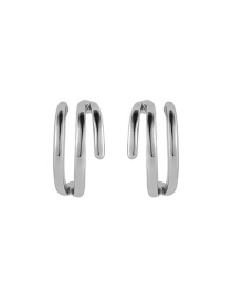 Fashion Silver C-shaped Small Hoop Metal Earrings
