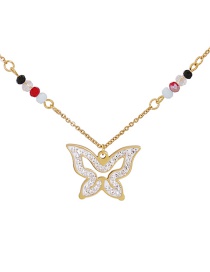 Fashion Butterfly Geometric Heart Shaped Butterfly Star Cross Necklace