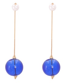 Fashion Blue Geometric Round Earrings