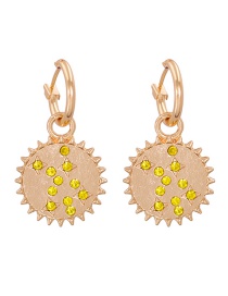 Fashion Yellow Geometric Circle Hoop Earrings
