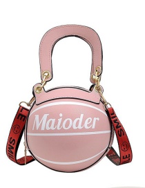 Fashion Pink Printed Spherical Portable Crossbody Shoulder Bag