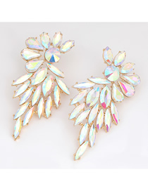 Fashion Ab Color Alloy Inlaid Glass Diamond Geometric Earrings