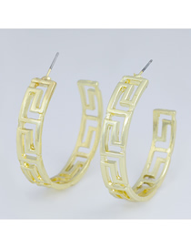 Fashion Gold Color C-shaped Alloy Hollow Earrings