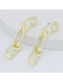 Fashion Gold Color Geometric Alloy Paper Clip Earrings