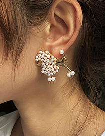 Fashion Gold Color Alloy Pearl Animal Earrings