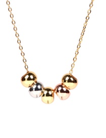 Fashion Gold Color Copper Plated Real Gold Oval Gold Bead Necklace