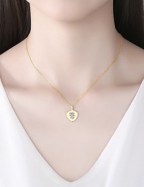 Fashion 18k Gold-plated Copper Necklace With Diamond And Snowflake Geometry