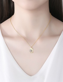Fashion 18k Snowflake And Diamond Geometric Gold-plated Copper Necklace