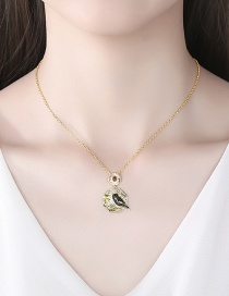 Fashion 18k Gold-plated Copper Bird Geometric Necklace