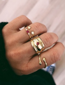 Fashion Gold Color Alloy Ring 4 Sets