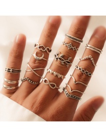 Fashion Silver Color 18 Alloy Rings Set