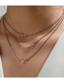 Fashion Silver Color Alloy Multilayer Bird Necklace