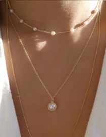 Fashion Gold Color Alloy Multilayer Pearl Necklace