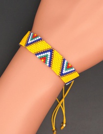 Fashion Yellow Rice Beads Geometric Beaded Woven Handmade Bracelet