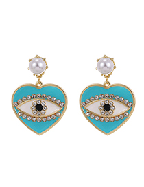Fashion Light Blue Alloy Diamond Earrings