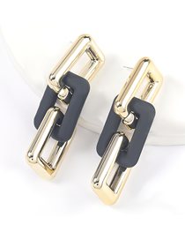 Fashion Black Geometric Multilayer Resin Earrings