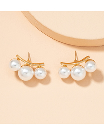 Fashion Pearl Earrings Drop Pearl Pendant Geometric Stud Earrings