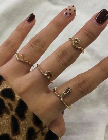Fashion Gold Color 4-piece Alloy Cross Geometric Ring