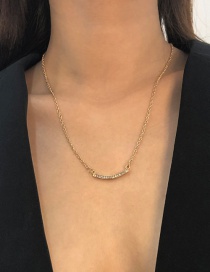 Fashion Gold Color Alloy Geometric Smiley Face Diamond Necklace