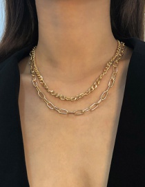 Fashion Gold Color Alloy Double Chain Necklace