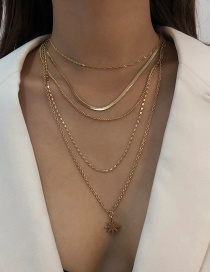 Fashion Gold Color Alloy Multilayer Geometric Awning Star Necklace