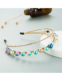 Fashion Color Big Pearl Non-slip Multi-layer Rhinestone Headband