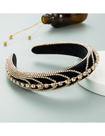 Fashion Gold Color Flannel Chain Diamond-studded Geometric Sponge Headband