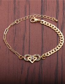 Fashion Love Micro-inlaid Zircon Heart Hollow Bracelet