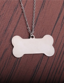 Fashion Steel Color Titanium Steel Stainless Steel Dog Tag Pendant Necklace