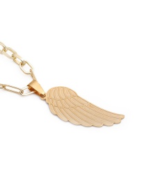 Fashion 40cm Chain + Angel Wings 3 Stainless Steel Angel Wing Pendant Necklace