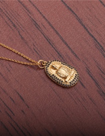 Fashion O Child Chain Buddha Micro-inlaid Zircon Buddha Geometric Necklace