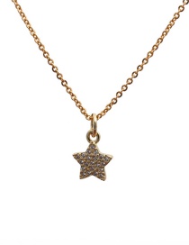 Fashion O Child Chain Star 2 Micro-set Zircon Star Pendant Necklace