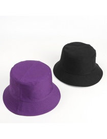 Fashion Deep Purple Black-double-sided Wear Solid Color Double-sided Fisherman Hat